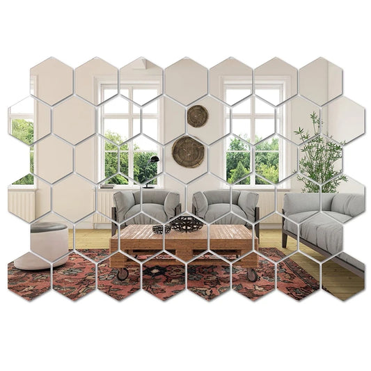 Hexagon Mirror Wall Tiles
